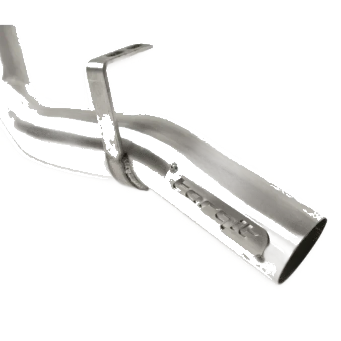 Stainless steel exhaust tip with Torqit branding – Torqit 3″ Single Exit DPF Back Exhaust 79 Series 4.5L Toyota Landcruiser Single Cab 2016-09/2023
