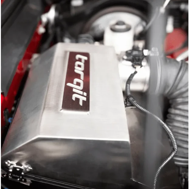 Close-up of the Torqit airbox branding – Torqit Stainless Steel Airbox (Matte Black) for Toyota Hilux 2.8L