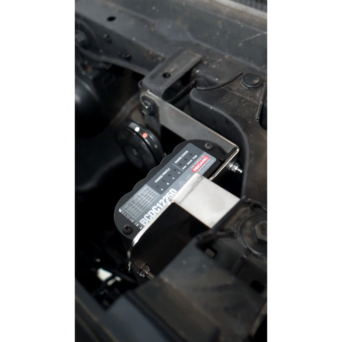 Elevate Toyota Landcruiser 300 Series Redarc BCDC bracket behind-grille mounting location