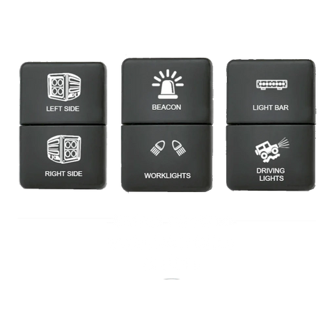 Lightforce Toyota-Style Small Dual Switch — 12V 3A Blue/Green LED