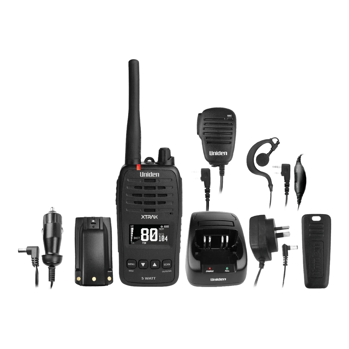 Uniden XTRAK 50 UHF Handheld Radio + Vehicle Accessory Kit – view 2
