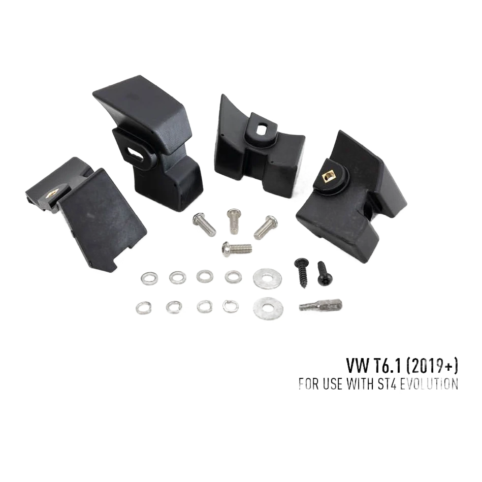 Lazer Lamps VW T6.1 Grille Kit – black mechanical components with screws on a white background, labeled for VW T6.1 (2019+).