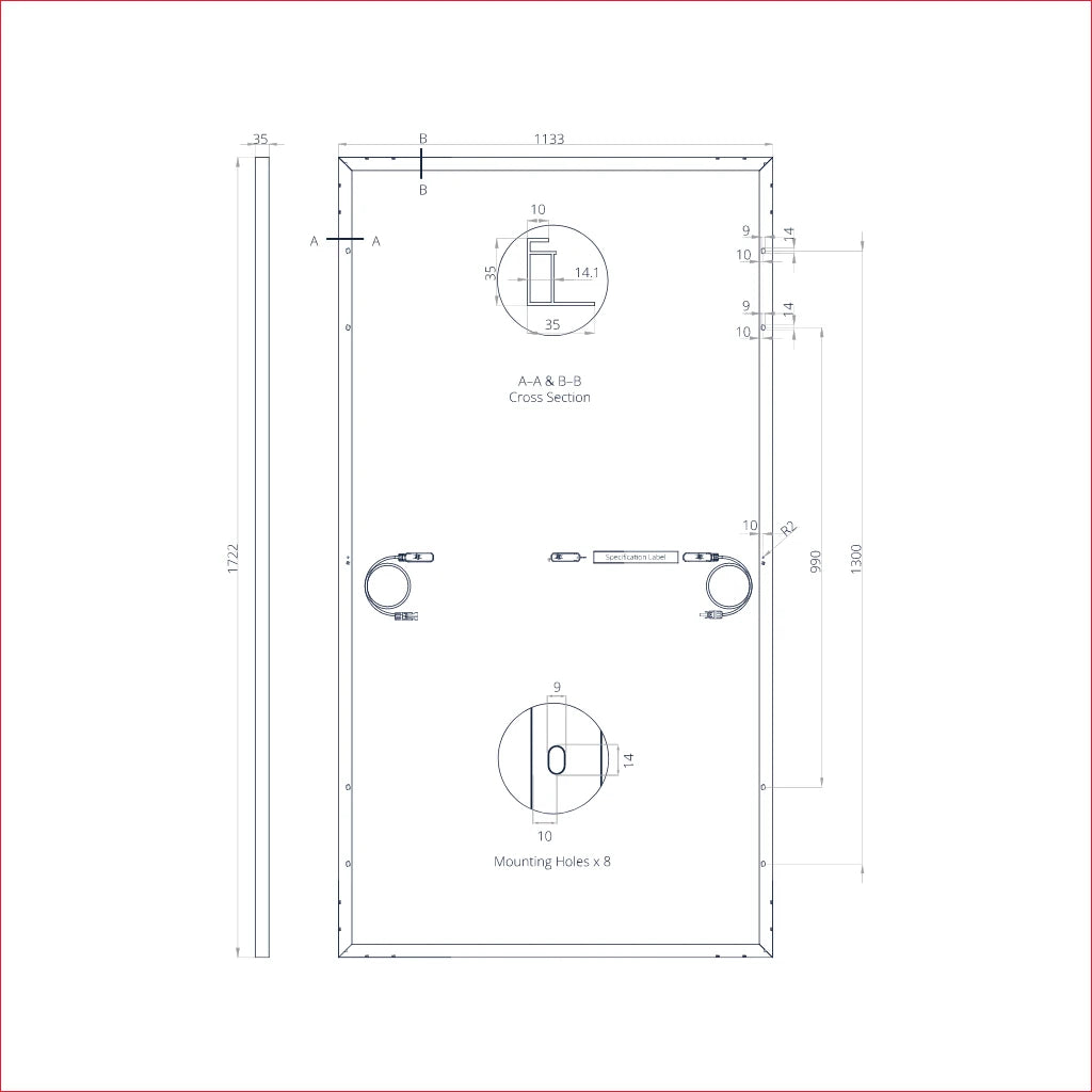 Walara 440W Solar Panel (1722x1133x35 mm) – view 2