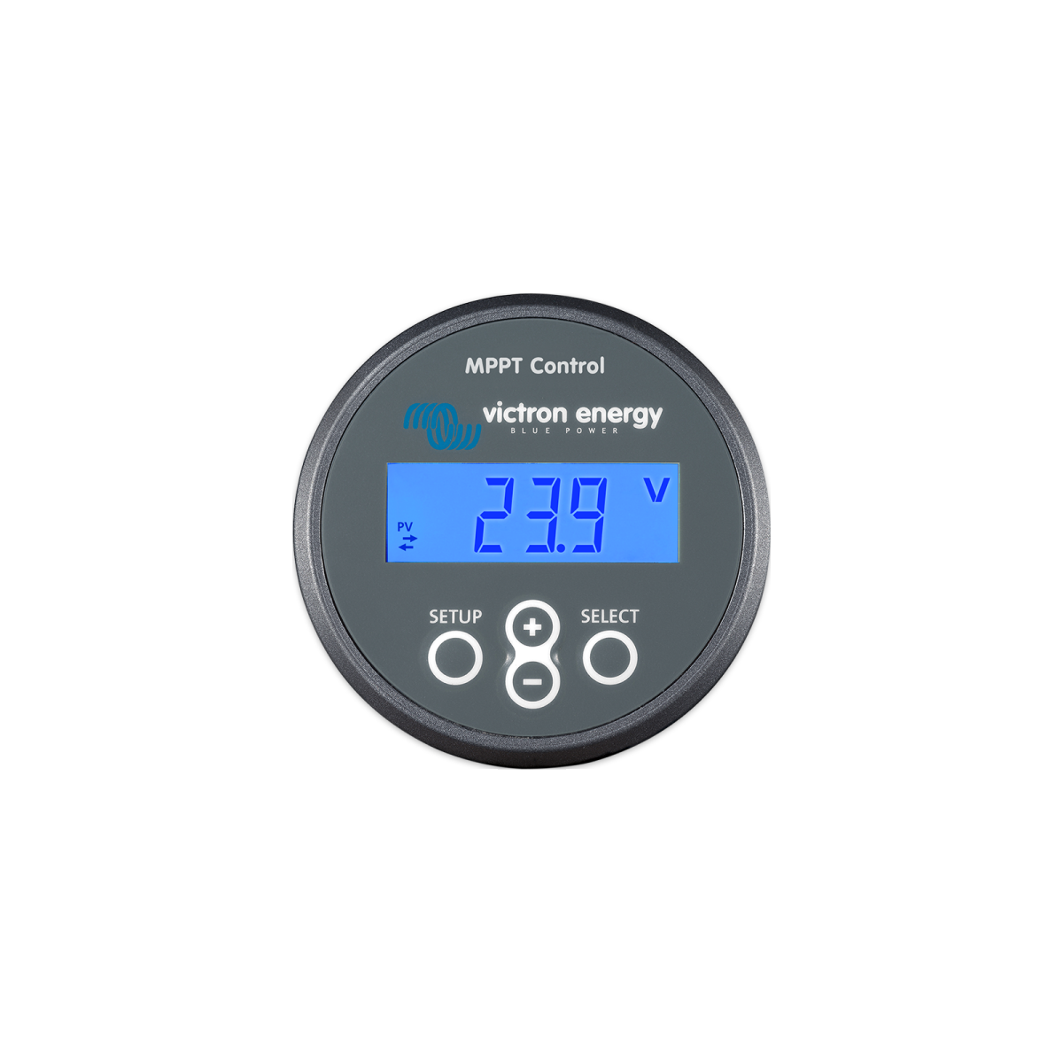 The MPPT Control lets you see the status as well as setup all BlueSolar MPPT Charge Controllers that have a VE.Direct communications port. The MPPT Control is mounted in the familiar BMV-700 series housing, maintaining a consistent and professional look to your panels and systems monitoring equipment.