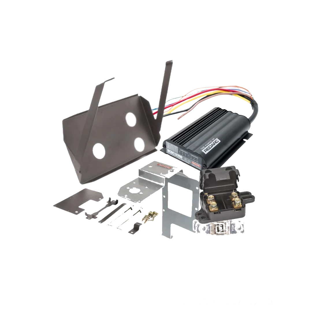 Under bonnet dual battery kit contents for the Toyota LandCruiser 70 Series 4.5TD V8, 2007 to 09/2016
