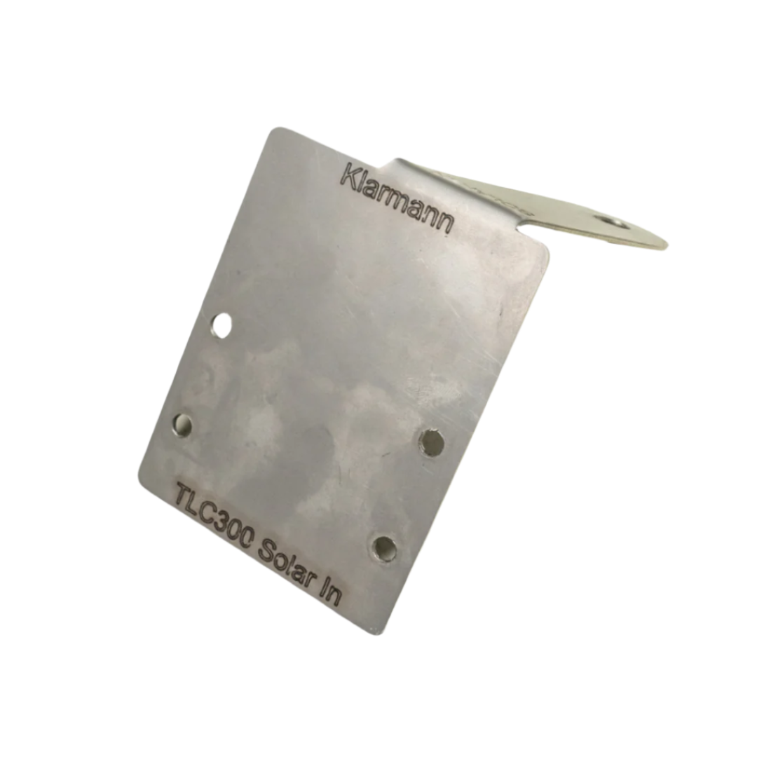 Solar input bracket, 304 stainless steel, close-up of SB50 Anderson cut-out and factory bolt holes (inferred from product design, not visually confirmed)