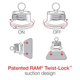RAM® Twist-Lock™ Suction Cup Mount with 1/4"-20 Camera Adapter - Medium | Phone Holders
