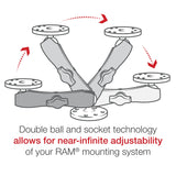 RAM® Double Socket Arm - B Size Long | Phone Holders