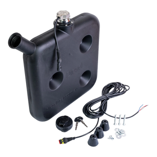 10L Black Wafer Fuel Tank for Diesel with Lockable Cap and Digital Level Sender