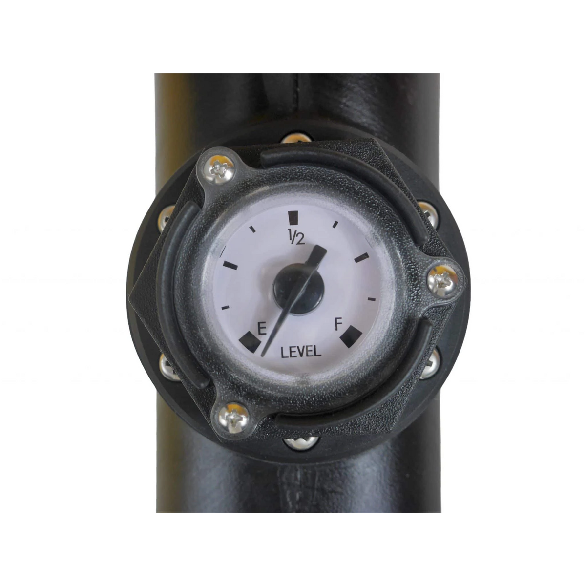 Level gauge on a white background – 10L Black Wafer Fuel Tank for Diesel Air Heater with Lockable Cap and Gauge