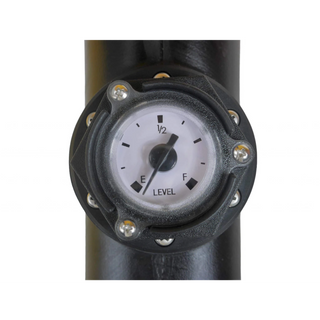 Level gauge on a white background – 10L Black Wafer Fuel Tank for Diesel Air Heater with Lockable Cap and Gauge