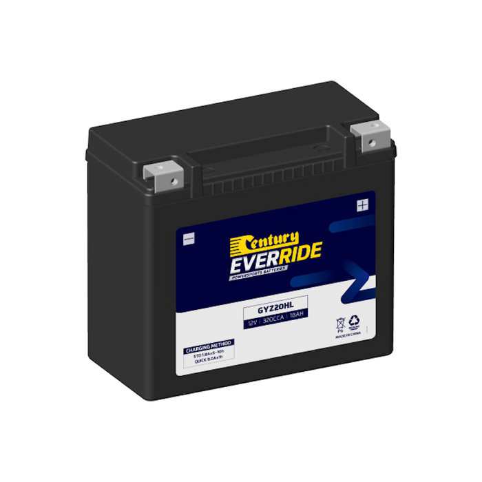 GYZ20HL Century EverRide Heavy Duty AGM Battery 320CCA 18AH