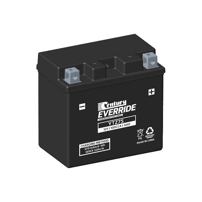 YTZ7S Century EverRide Hi Performance AGM Battery 100CCA 6AH
