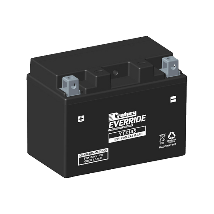 YTZ14S Century EverRide Hi Performance AGM Battery 230CCA 11.2AH