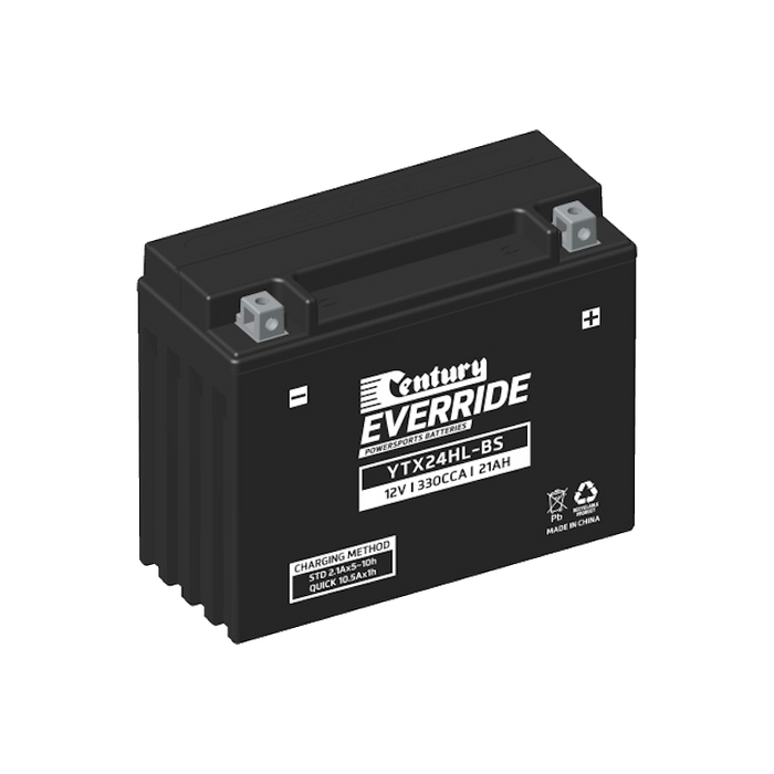 YTX24HL-BS Century EverRide Hi Performance AGM Battery 330CCA 21AH