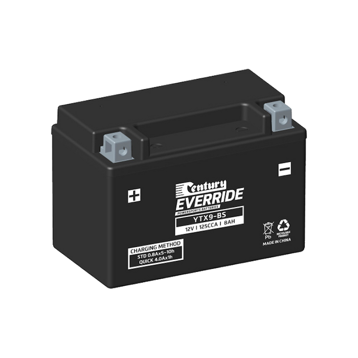 YTX9-BS Century EverRide MF AGM Battery 125CCA 8AH