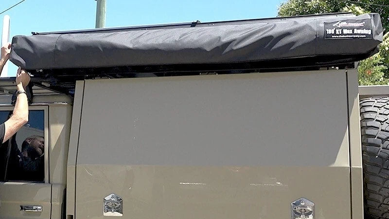 installed Bush Company 180 XT Max Awning Mk2 Left Hand Side