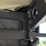 Close-up of the Bush Company 180 XT Max Awning Mk2 Left Hand Side system with The Bush Company logo.