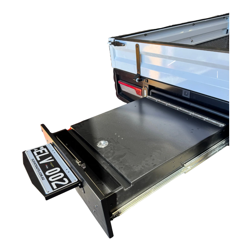 1m trundle drawer pulled out from the 1800mm aluminium tray