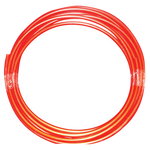 Coiled red tube on a white background