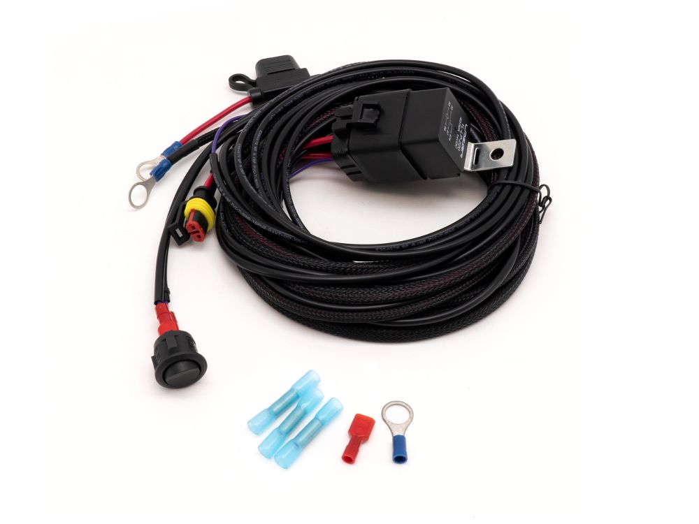 Car wiring harness kit with connectors on a white background