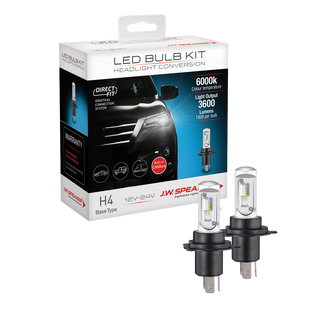 JW Speaker H4 Direct Fit LED Bulb Kit 12/24V 6000K