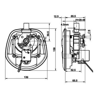 24V Whale Tail Lock with Electronic Actuator – view 2