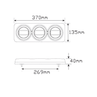 LED Autolamps - LED Black Chrome Reverse with Reflex Reflector 12-24V | Stop/Tail/Indicator Lights