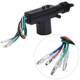 Black electronic component with multicolored wires on a white background