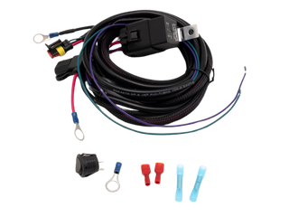 Car wiring harness kit with connectors on a white background