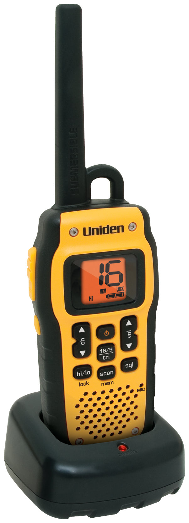 UNIDEN MHS050 Submersible / Waterproof 2.5W VHF Marine Radio that Floats