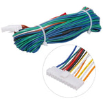 Colorful wire bundle with a close-up inset on a white background