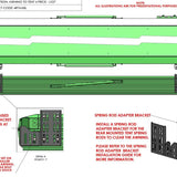 Technical diagram of a bracket awning system with text and labels on a white background