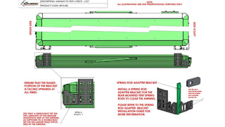 Technical diagram of a bracket awning system with text and labels on a white background