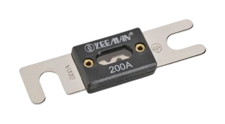 ANL bolt-down cartridge fuse showing the two stud terminals and ceramic body from a side angle. Fits any ANL holder or bus bar with 89mm stud centres. 12V, 24V, 36V and 48V DC compatible.