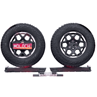 Two tires with rims on a white background