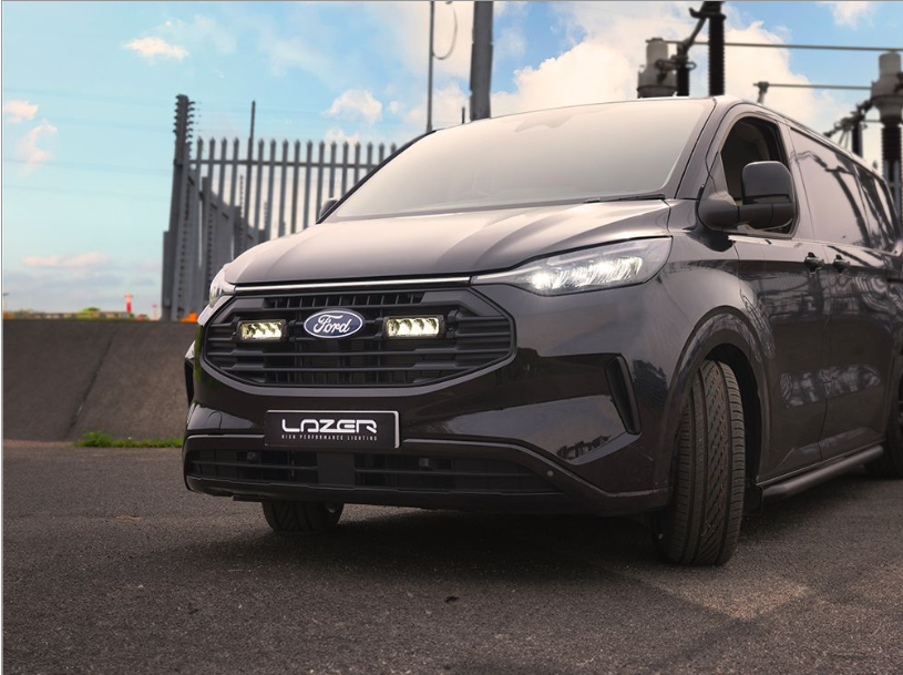 Ford van with Ford Transit Custom (2024+) Grille Kit on a road
