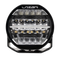A black 7-inch Lazerlamps Sentinel LED driving light with a clear polycarbonate lens, designed for vehicles or tight mounting setups, featuring advanced LED technology.