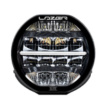 A black 7-inch Lazerlamps Sentinel LED driving light with a clear polycarbonate lens, designed for vehicles or tight mounting setups, featuring advanced LED technology.