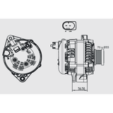 Black Series ALT 12V 240A, ISUZU MU-X - 4JJ1 4JJ3-TCX DSL [CLUTCH PULLEY]