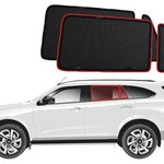 Car sunshade set with a white SUV on a white background