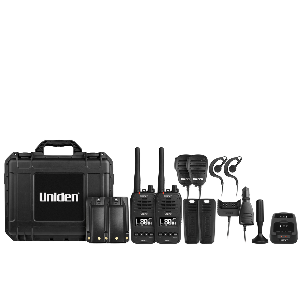 Uniden XTRAK50-2TP 5 Watt UHF Waterproof Handheld Radio Tradies Pack