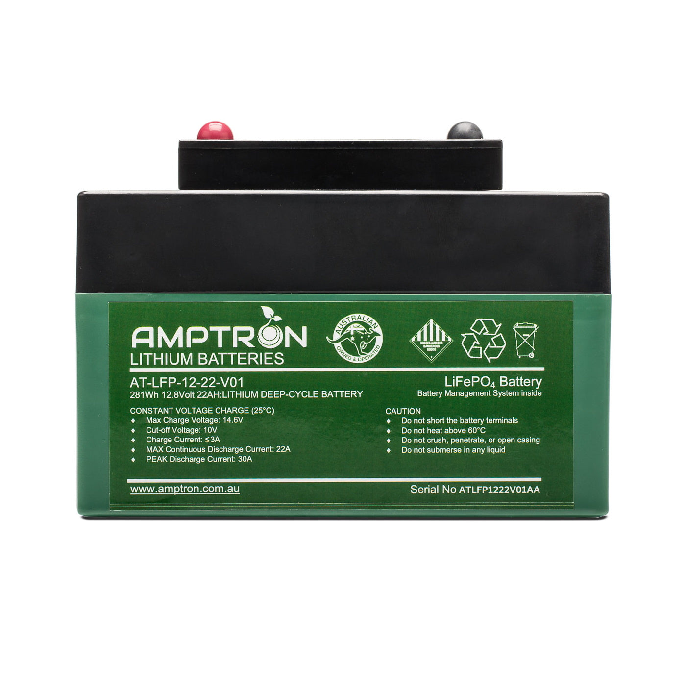 Amptron Lithium Battery 12V 22Ah LiFePO4 Golf Cart with Charger Combo kit