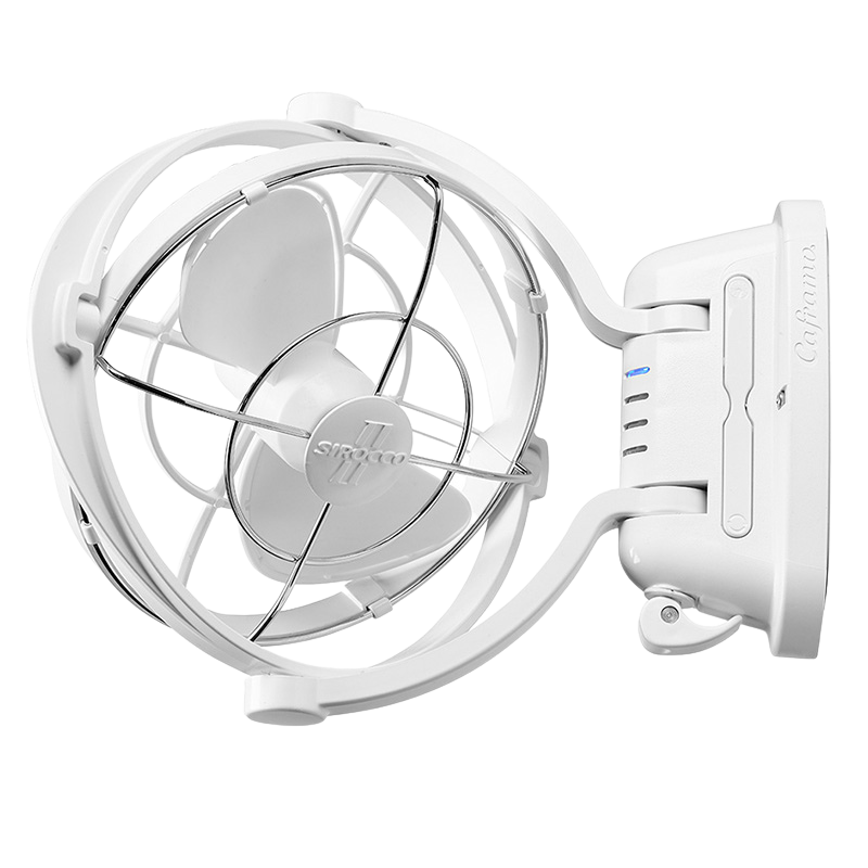 Caframo Sirocco II 12/24V White 7" Gimbal Fan w/ 3 Speed