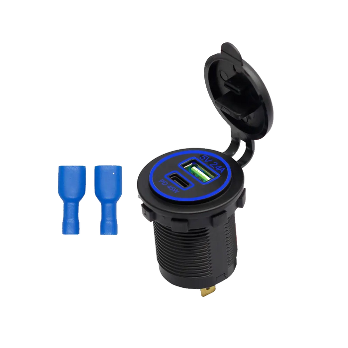 USB A Dual Port Car Charger Socket