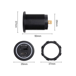 USB A Dual Port Car Charger Socket