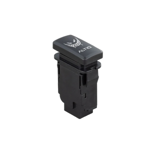 Black Toyota-fit switch standing upright, the face carrying a light bar icon above the ALTIQ name, with the plug body below