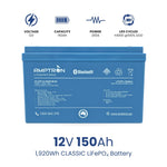 Amptron 12V 150Ah 200A Lithium Deep Cycle Battery with Bluetooth