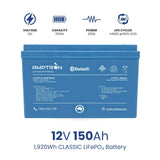 Amptron 12V 150Ah 200A Lithium Deep Cycle Battery with Bluetooth