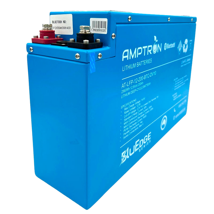 Bluedge Slimline 12V 200Ah / 200A Cont. Discharge LiFePO4 Battery Amptron